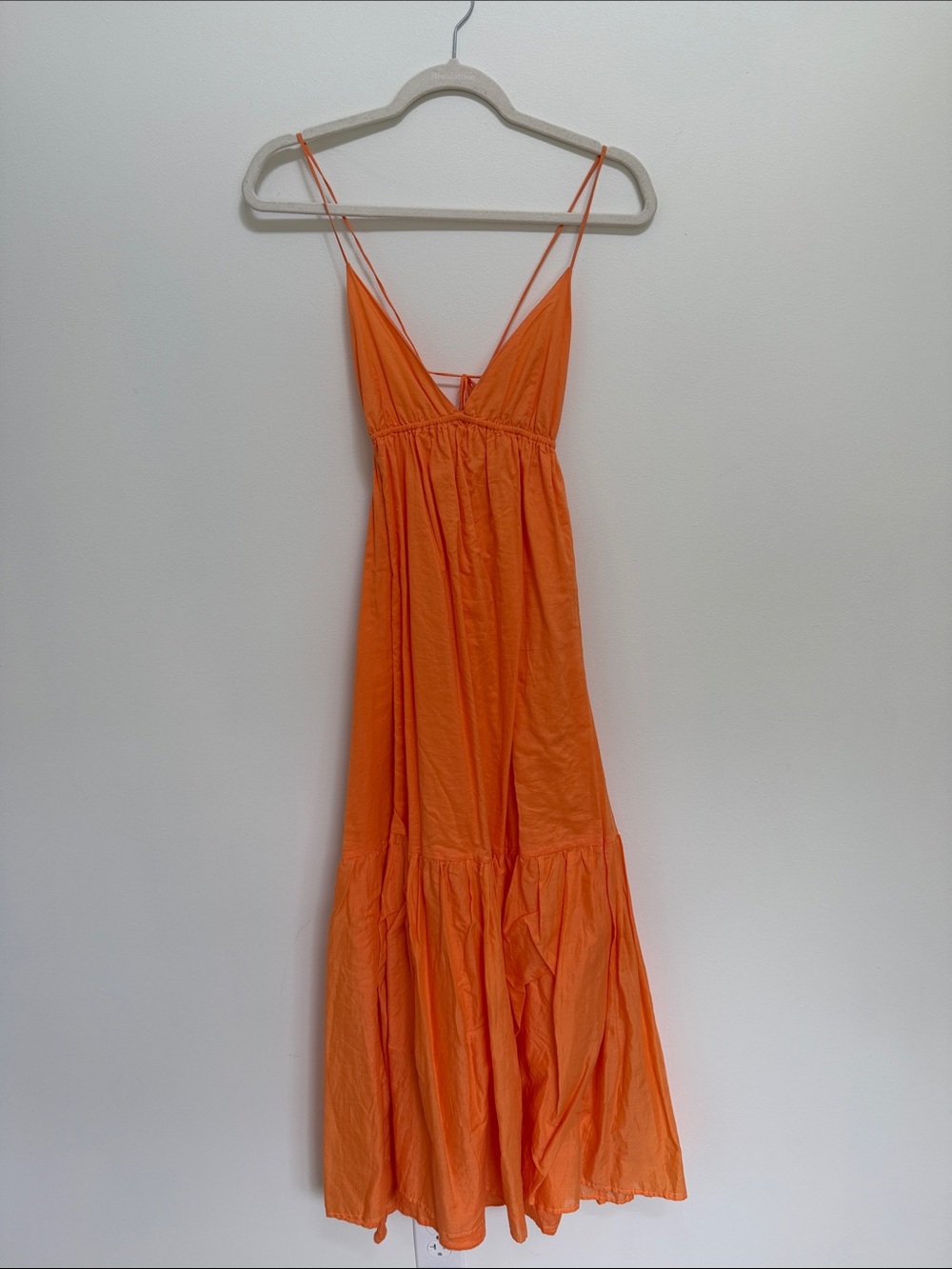 Faithfull the Brand Orange Spaghetti-Strap V-Neck Maxi Dress